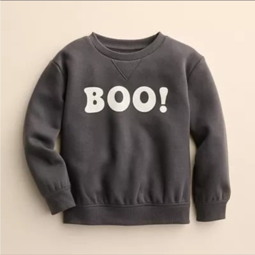 Little Co. Boo! Crewneck Sweatshirt pullover